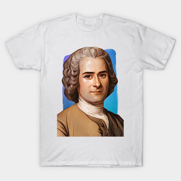 French Philosopher Jean-Jacques Rousseau illustration T-Shirt by Litstoy 
